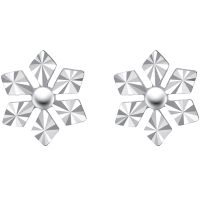 周大福 晶莹雪花PT950铂金耳钉PT159511