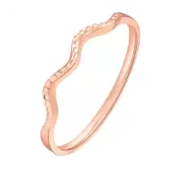 周大福 珠宝首饰简单百搭线条扭绳18K 金戒指E110616
