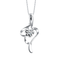 周大福端庄优雅钻石PT950铂金吊坠A133552