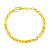 周大福珠宝首饰简约贝壳足金金手链计价（工费：258元）F105566