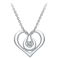 周大福珠宝首饰Y时代心形18K金钻石吊坠女 配项链定价 U163040