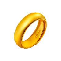 周大福婚嫁男/女款光身足金金饰品戒指计价(工费:198元)F30886