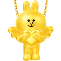 周大福珠宝LINE FRIENDS 天使抱心可妮兔足金金吊坠R22774