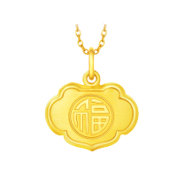 周大福 福字长命锁金锁足金金吊坠计价甄品F209182（工费：68元）