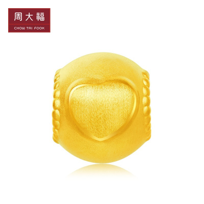 周大福 珠宝首饰简约心形足金金饰品吊坠 R22758