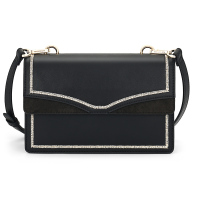 稻草人女士包包时尚真皮撞色绣线单肩包百搭斜挎包