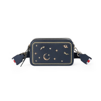 稻草人 真皮女包2020新款时尚小包包宽肩带斜挎包ins百搭单肩小包