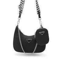 稻草人女士包2020新款时尚潮流单肩包宽肩带设计帆布包斜挎零钱包