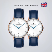 David Solomon手表男士薄牛皮带子防水潮流石英表学生正品男表