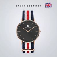 David Solomon手表时尚商务石英男表 黑面蓝色经纶 40MM