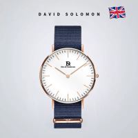 David Solomon手表时尚商务石英男表 黑面蓝白经纶 40MM