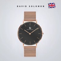 David Solomon手表时尚商务石英男表 黑面金链 40MM