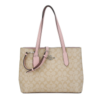 COACH 蔻驰 奢侈品 女士经典logo印花浅咖色人造革手提包单肩斜挎包 F48735 SVOSA