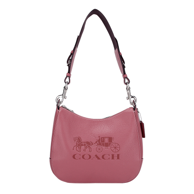 自营 新品 COACH 蔻驰 品 女士玫粉色皮质手提单肩斜挎包 F72702 SVROU