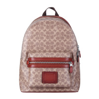 自营 新品 COACH 蔻驰 品 男士专柜款卡其色PVC双肩背包