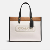蔻驰 COACH 奢侈品 女士新款 FIELD抛光鹅卵石纹30号单肩斜挎包手提托特包C0777 B4CAH