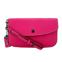 自营 新品 COACH 蔻驰 品 女士专柜款玫红色中长款皮革钱包钱夹