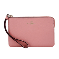 COACH 蔻驰 品 女士玫紫色皮革短款手拿包零钱包 91075 SVQA1