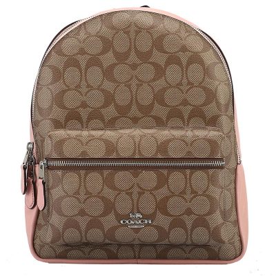 COACH 蔻驰 品 女士经典卡其色人造革双肩包 F32200 SVAVK