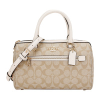 COACH 蔻驰品 女士黑色人造革手提单肩斜挎桶包礼物送女友 F79946 SV/BK