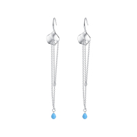 MYFD 耳环女长款S925银随心随性系列之荷叶耳坠女时尚银饰520送女友节日礼物生日礼物MYE19124