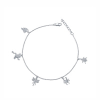 【美国】MY FASHION DESIGN S925银多动物欧美魅力时尚小动物纯银脚链 MYA1722