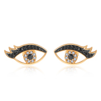 MY FASHION DESIGN 925银 镶嵌锆石 自由真我系列 恶魔之眼耳钉 MYE1826