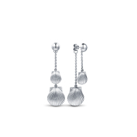 MY FASHION DESIGN S925银耳环女贝壳之恋长款纯银耳坠礼物送女友 MYE1712