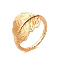 MYFD 戒指女18K包金知性优雅系列一叶识你戒指送女友戒指 MYR18442GP