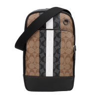 COACH 蔻驰 奢侈品 男士新款卡其拼色PVC配皮单肩斜挎包胸包送男友C3229 QBE7V