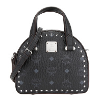 MCM 女士黑色人造革迷你铆钉半月形手提单肩斜挎包送女友 MWTASSE08BK001