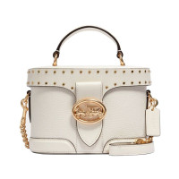 COACH女包手提包蔻驰圆桶包奢侈品桶包白色牛皮革小号手提单肩斜挎包送女友礼物5506 IMCHK