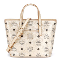 MCM 女士 Anya Visetos 女士香槟色时尚人造革手提单肩斜挎包 MWP9AVI98T1001
