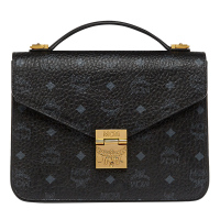 MCM 女士包包黑色棕色人造革中号手提单肩斜挎包礼物送女友 MWE8SPA42BK001