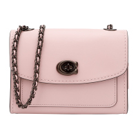 蔻驰COACH奢侈品 女士专柜款PARKER系列山茶皮革单肩斜挎包链条包小号珊瑚色礼物送女友89287 B4/OD