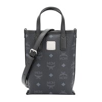 MCM 奢侈品 新款女士Essential Visetos黑色手提单肩斜挎包七夕礼物 MWRAASE03BK001