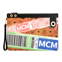MCM 男女中行通用手拿包Visetos飞行印花腕带拉链手拿包公文包中号棕色信封包 MZZ9SVI93CO001
