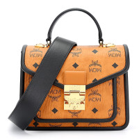 MCM 奢侈品 女士 Patricia新款干邑色粉色邮差包手提包单肩斜挎包 MWEAAPA06CO001
