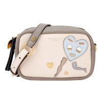 TORY BURCH托里·伯奇 奢侈品 TB女包女士单肩斜挎包米色拼色礼物送女友 61084 084