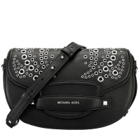 MICHAEL KORS 迈克·科尔斯 MK女包 CARY系列黑色皮质女士单肩斜挎包 30F8S0CM2Y BLACK
