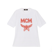 MCM 奢侈品 女士1976系列黑色/粉色/白色棉质经典印花T恤短袖女 MFTASMM03BT00S