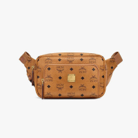 MCM 奢侈品 女士男女同款中性21新款黑色/棕色印花logo拉链腰包MMZBSFI03CO001