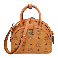 MCM 奢侈品 女士新款Anna Visetos干邑色人造革配牛皮革手提单肩斜挎包MWTBSNN02CO001