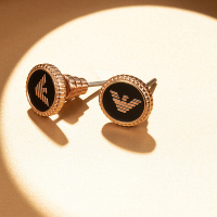 EMPORIO ARMANI阿玛尼奢侈品男女同款鹰标耳钉园形耳钉生日礼物 EGS2534221