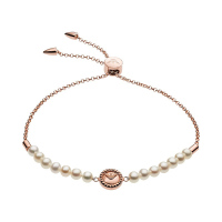 EMPORIO ARMANI 阿玛尼手镯奢侈品玫瑰金色手链925银可调节鹰标珍珠手链生日礼物送女友EG3434221