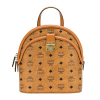 MCM奢侈品女士新款Anna Visetos系列干邑色配皮小号贝壳手提双肩包礼物送女友MWKBSNN01CO001