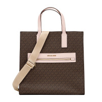 MICHAEL KORS MK 迈克·科尔斯 奢侈品 女士棕拼粉色PVC配皮手提单肩斜挎包 35T0GY9T3B POW