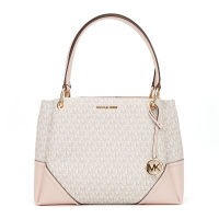 MICHAEL KORS MK 迈克·科尔斯 奢侈品MK TEAGEN系列 女士灰色配粉色PVC配皮手提单肩包