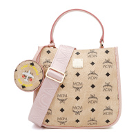 MCM 奢侈品 女士米色人造革配牛皮革单肩手提斜挎包 MWTAAXL01IG001