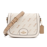 蔻驰 COACH 奢侈品 女士白色PVC配皮马车logo款单肩斜挎包 C4059 IMM6H